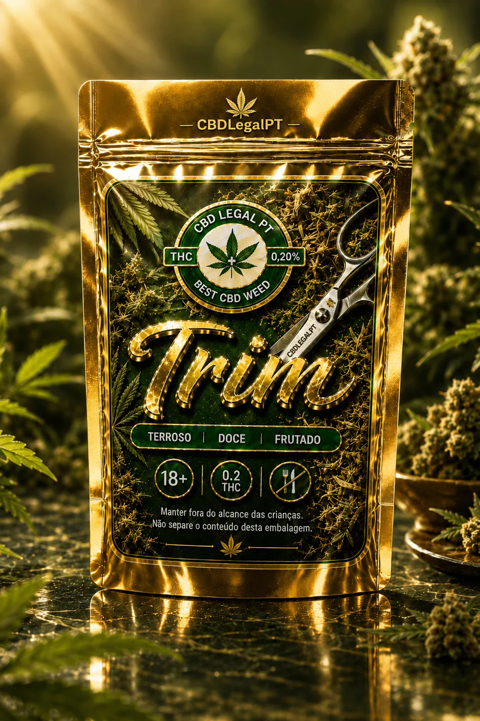 CBDLegalPT Flores CBD Trim de CBD trim 10 g fruité