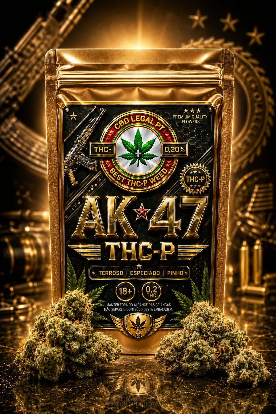 CBDLegalPT Coleção Premium AK-47 fleur THC-P 3,5 g + 2 g