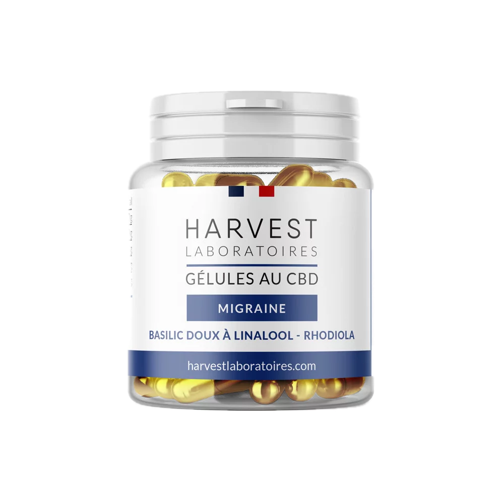 Harvest Laboratories Gélules CBD Migraine capsules full spectrum