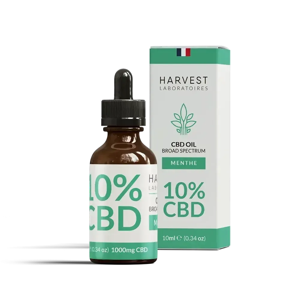 Harvest Laboratories Huile CBD 10% Menthe 10 ml fraîche