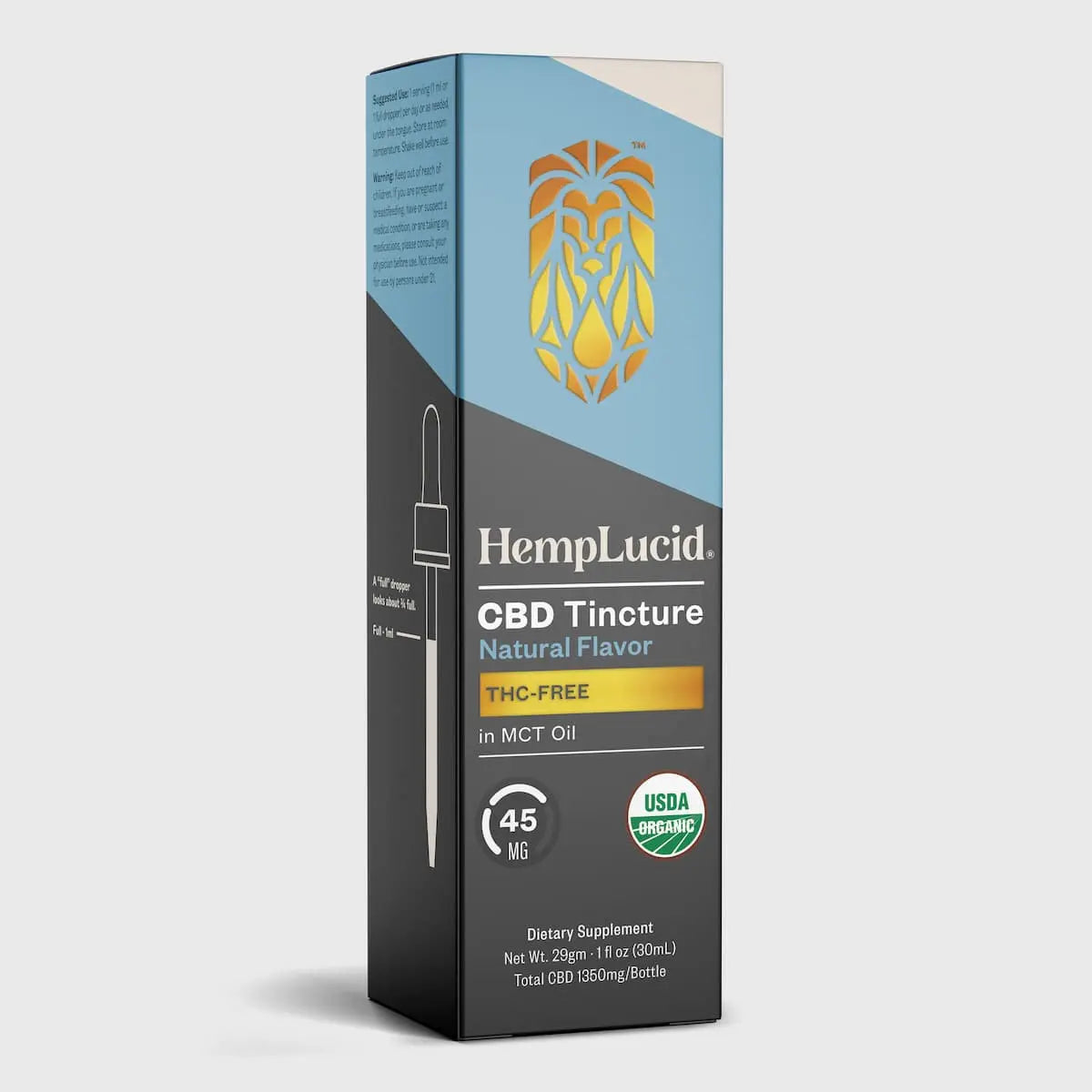 Hemplucid CBD MCT Sans THC 1350mg broad spectrum bio