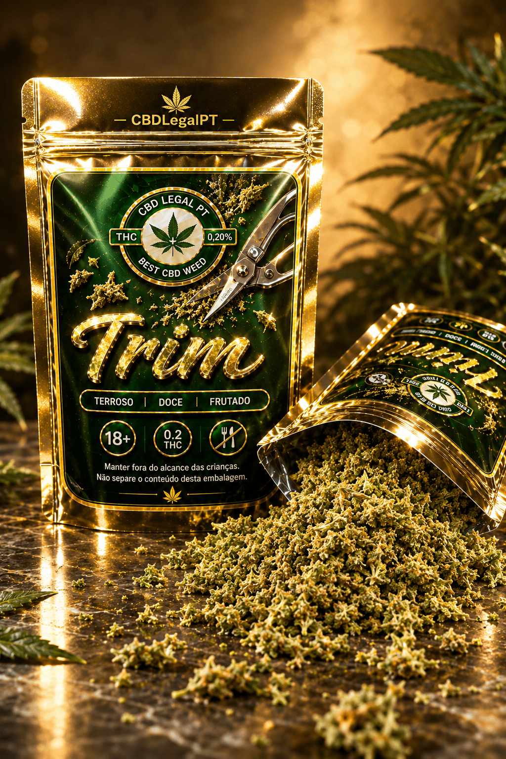 CBDLegalPT Flores CBD Trim de CBD trim 10 g fruité
