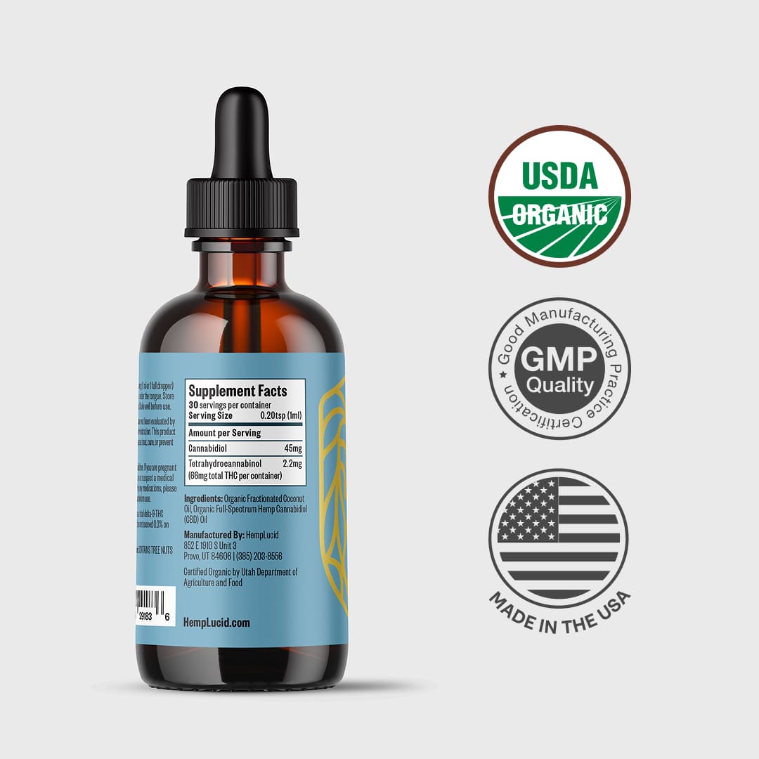 Hemplucid CBD Huile MCT Naturel 600mg spectre complet bio
