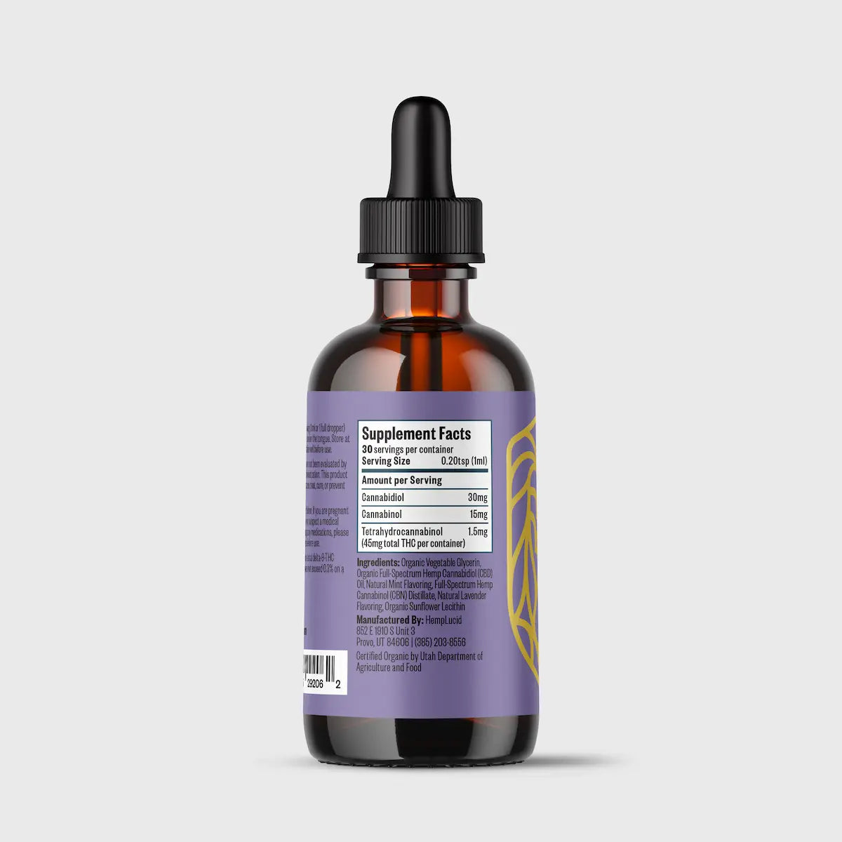 Hemplucid CBD Sleep huile CBD lavande menthe 1350 mg