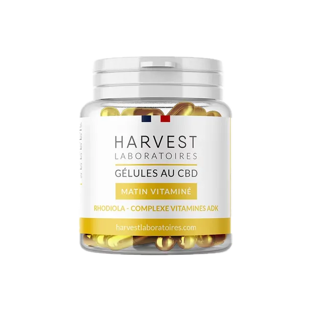 Harvest Laboratories Gélules CBD Matin Vitaminé 30 gélules ADK