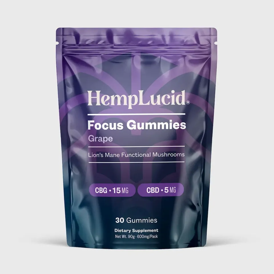 Hemplucid Mushrooms Focus gummies CBG raisin 30
