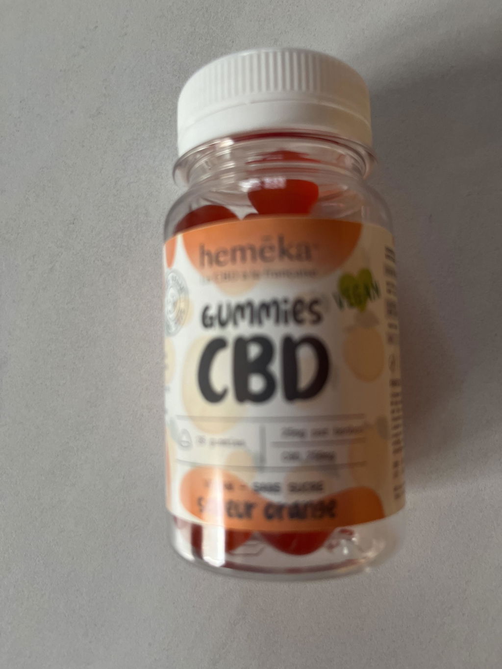 Hemēka Gummies CBD orange 10mg 25 gummies 250mg
