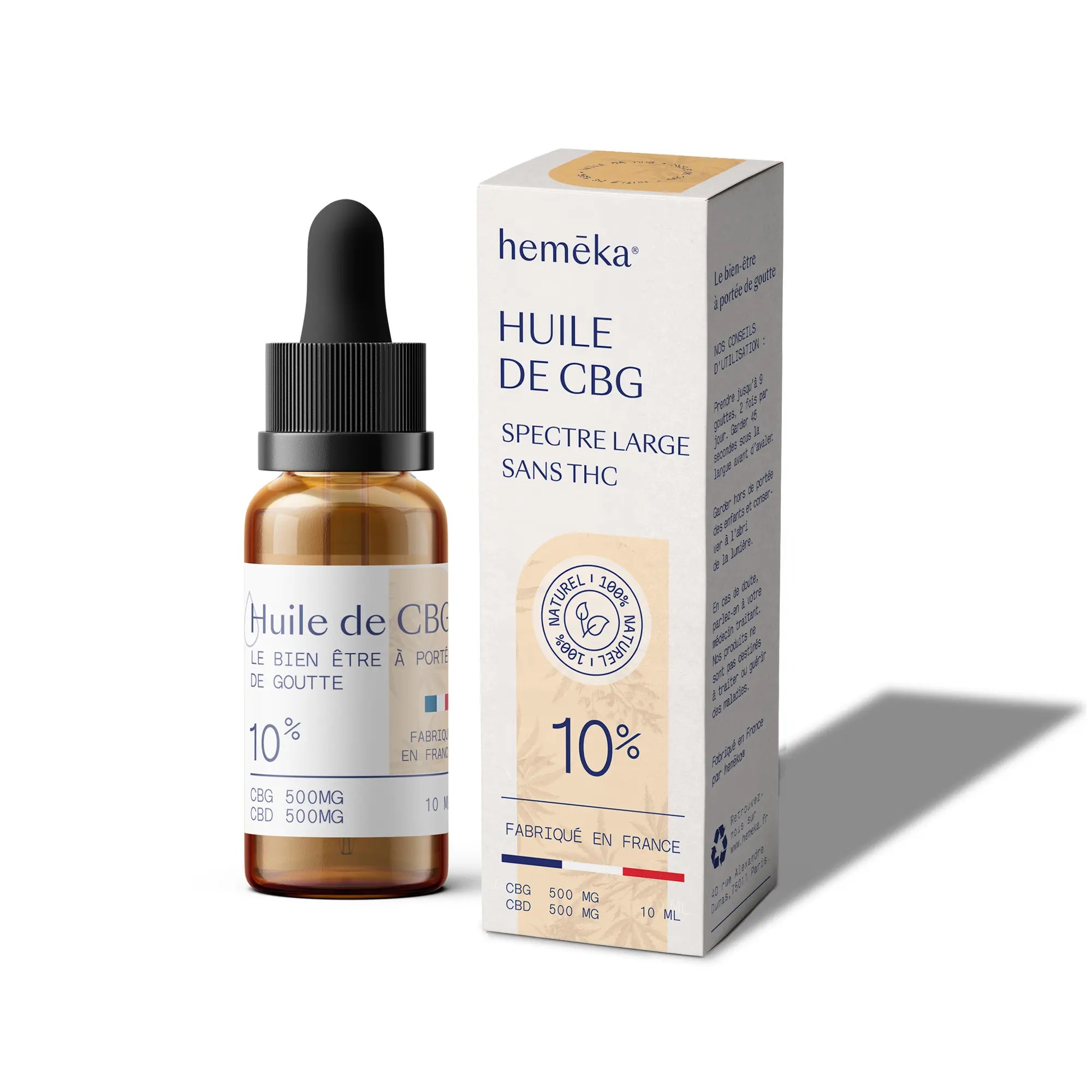 Hemēka huile CBG 10 % douleurs légères