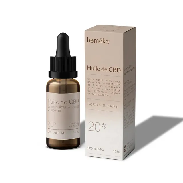 Hemēka Huile CBD 20% huile CBD 10 ml sans THC forte