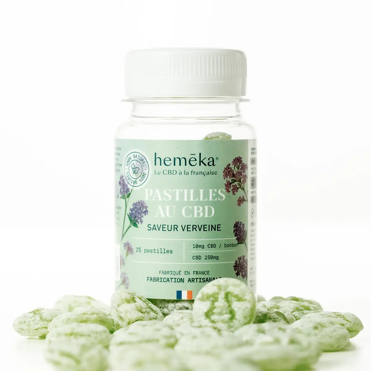 Hemēka Verveine 10 mg Bonbons CBD 25 pastilles