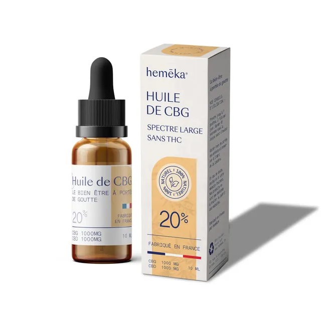 Hemēka huile CBG 20 % douleurs installées