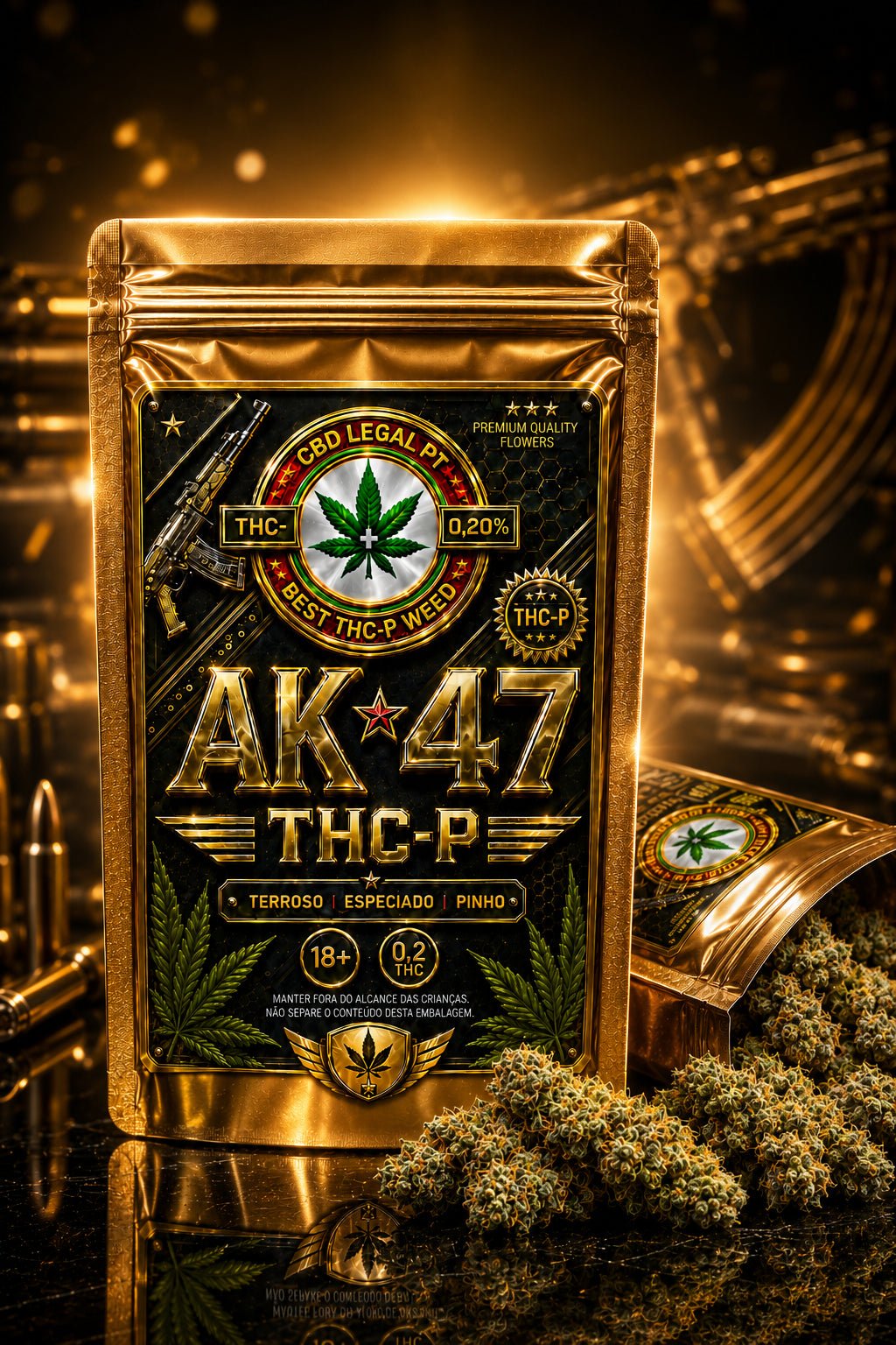 CBDLegalPT Coleção Premium AK-47 fleur THC-P 3,5 g + 2 g