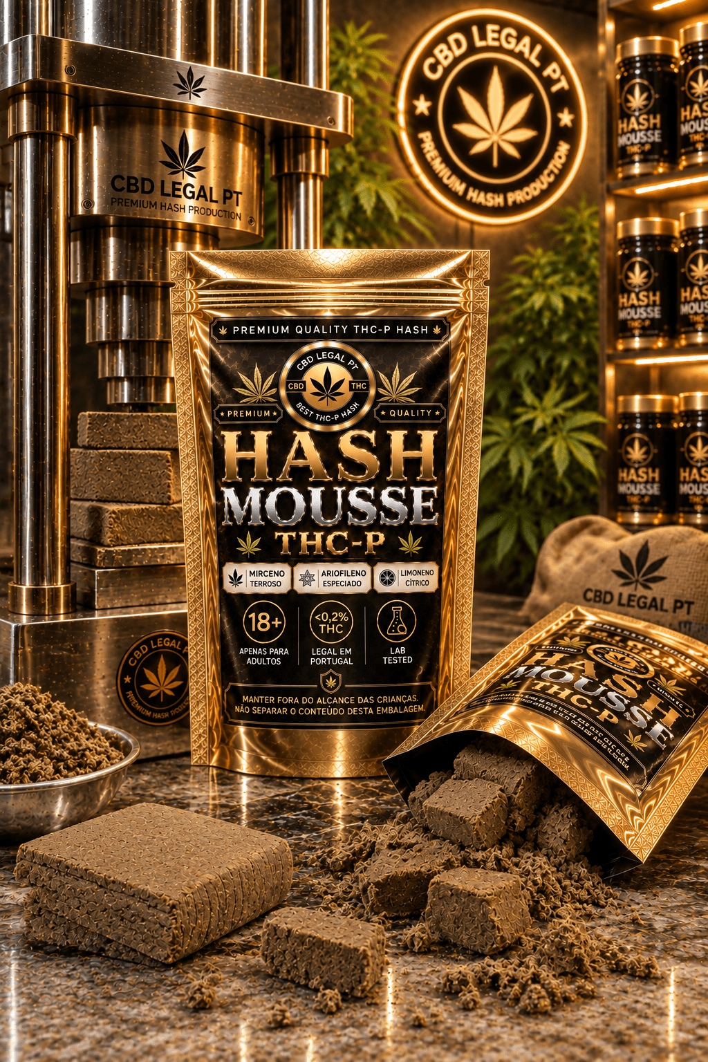 CBDLegalPT Premium hash Mousse THC-P 3,5 g notes douces