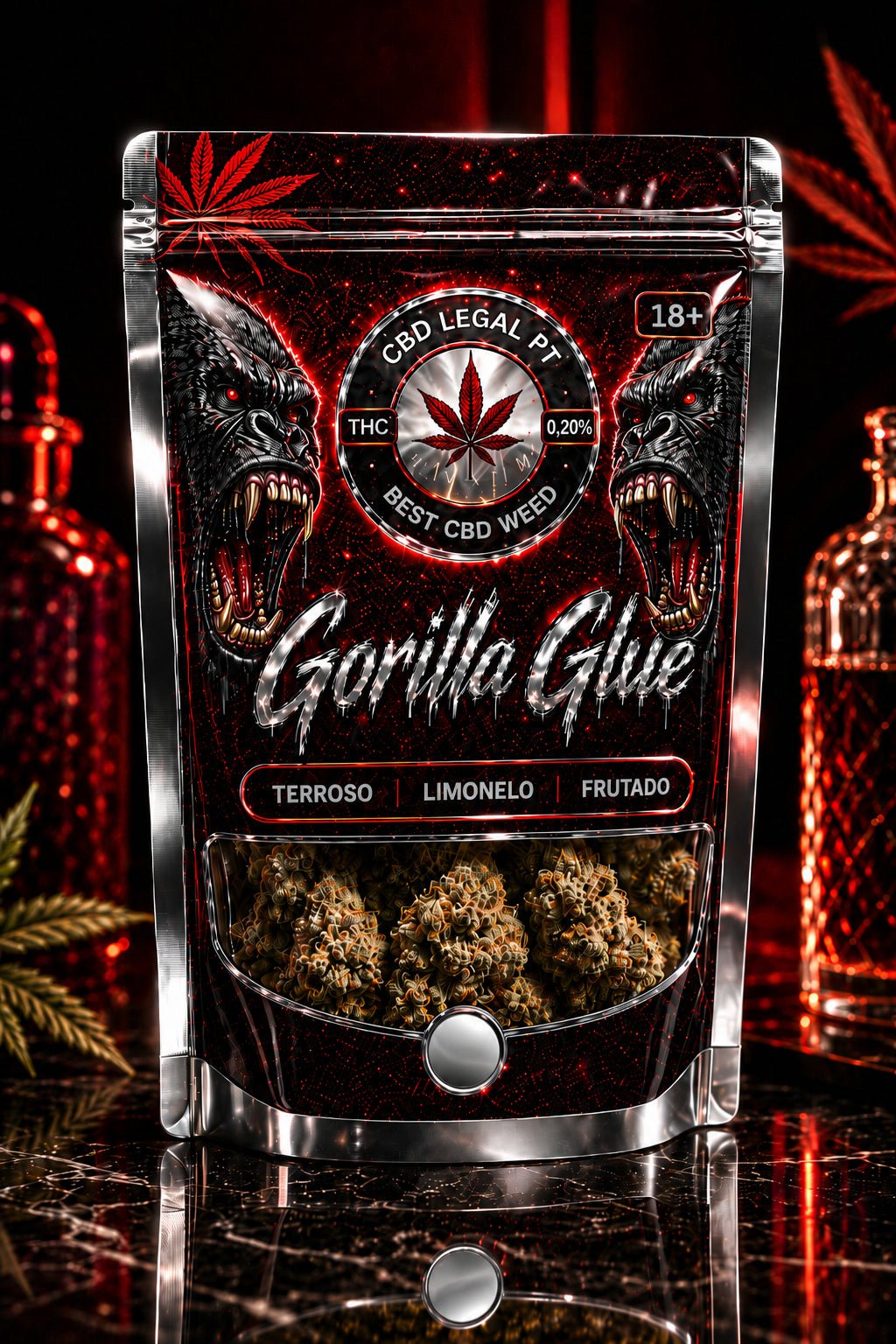 CBDLegalPT Flores CBD Gorilla Glue fleur 1 gramme premium