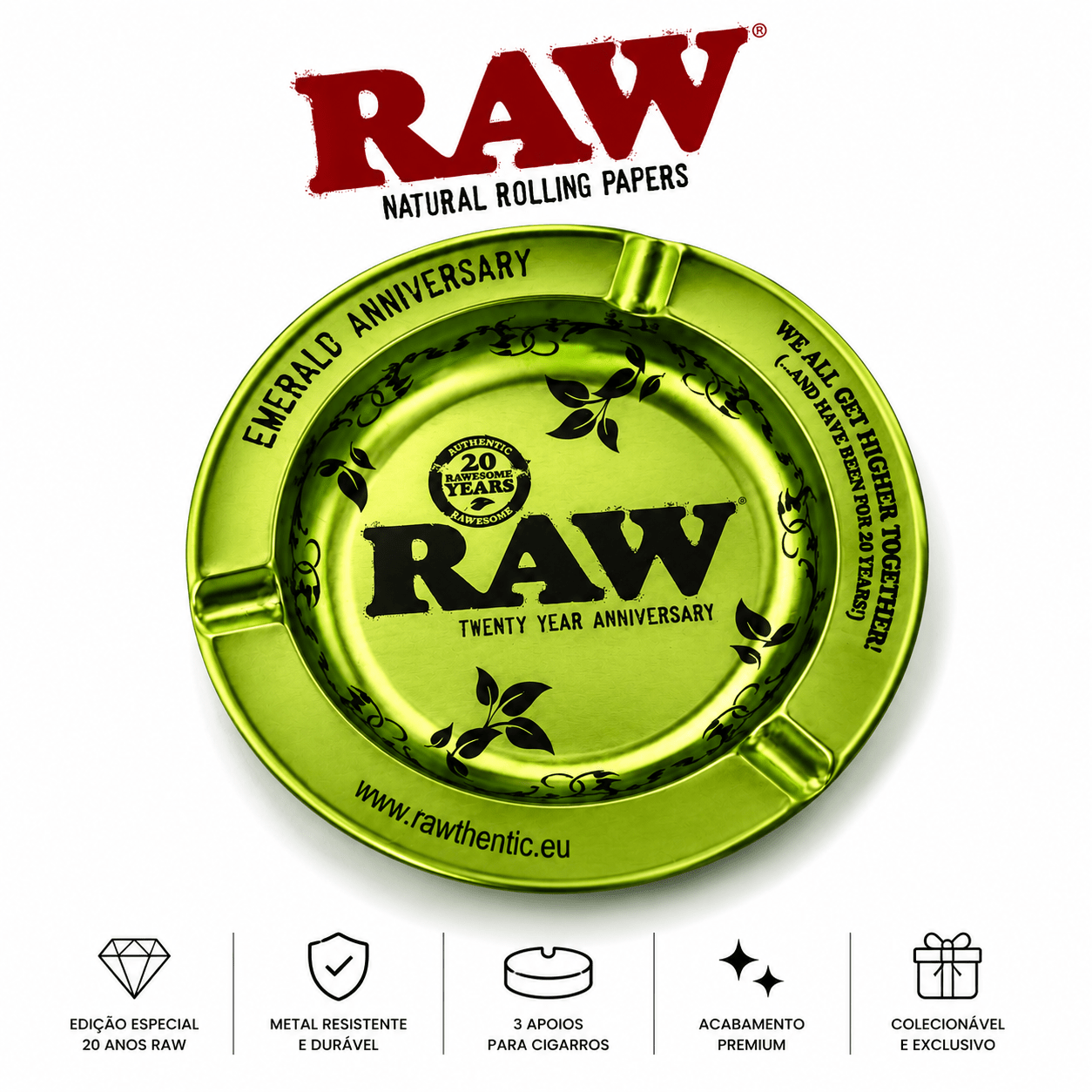 RAW Emerald cendrier métal anniversaire 20 ans