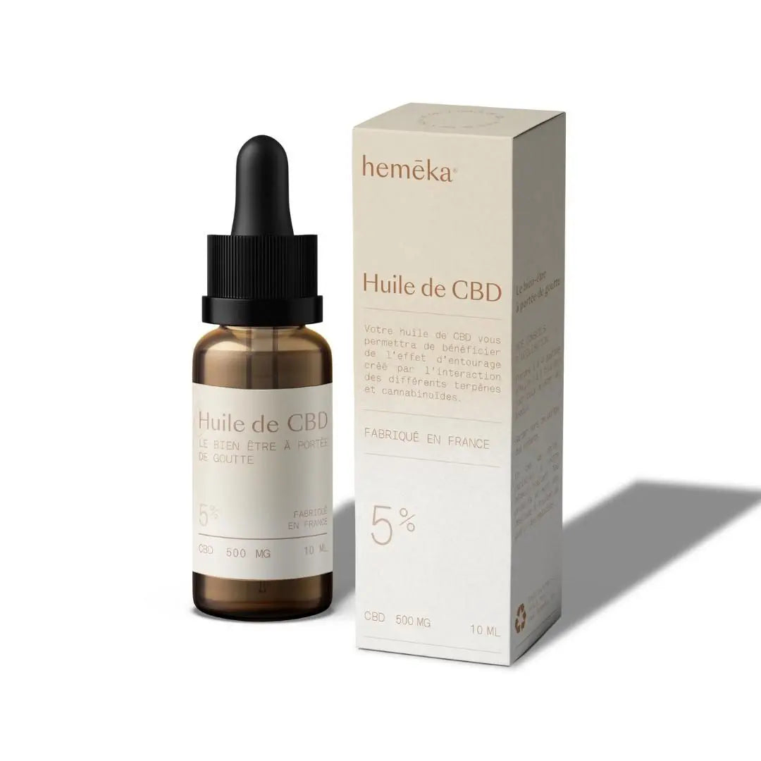 Hemēka Huile CBD 5% sans THC broad spectrum débutant